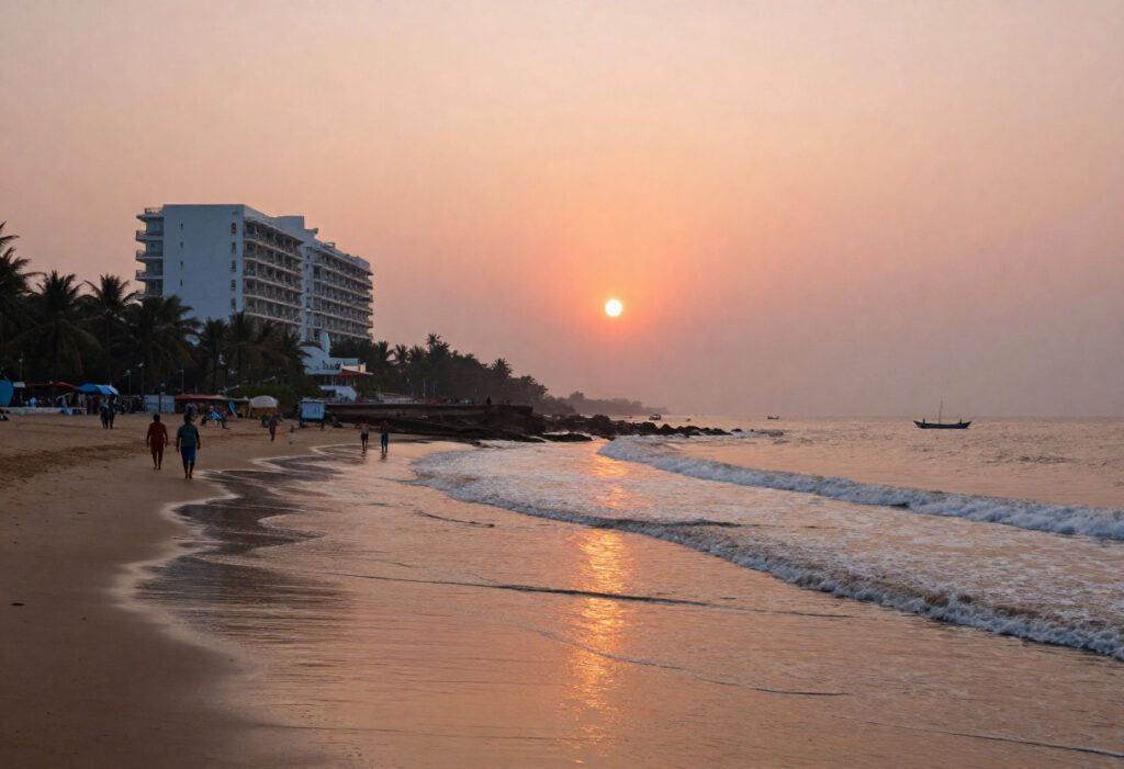 Sea-facing hotel near Swargadwar Puri with balcony views of Puri Beach, showcasing sunrise over the Bay of Bengal and easy access to the nearby Jagannath Temple.
